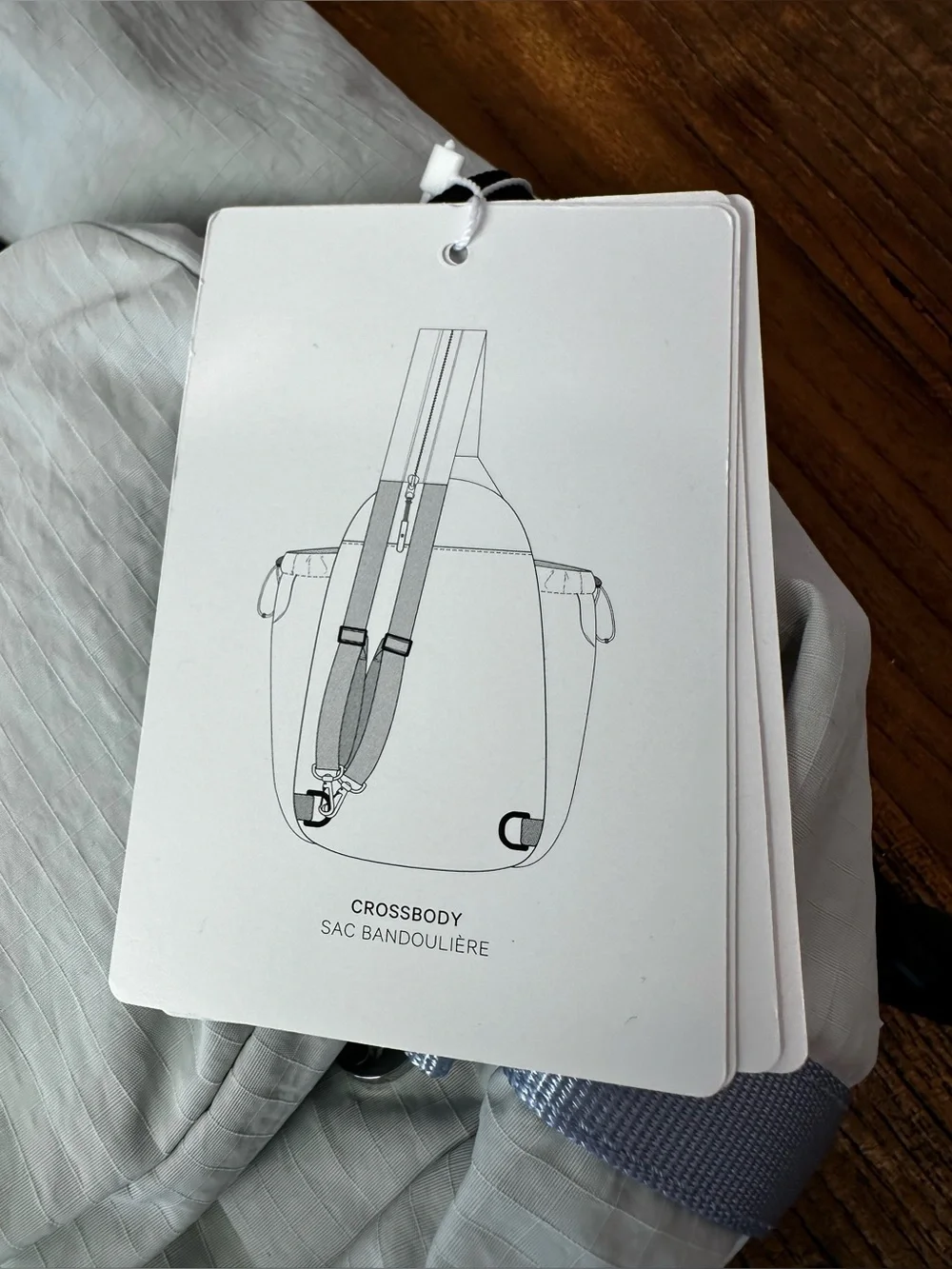 lululemon athletica Light Gray Backpack with Black Straps